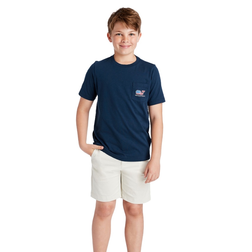 Vineyard Vines Flag Whale Pocket Tee